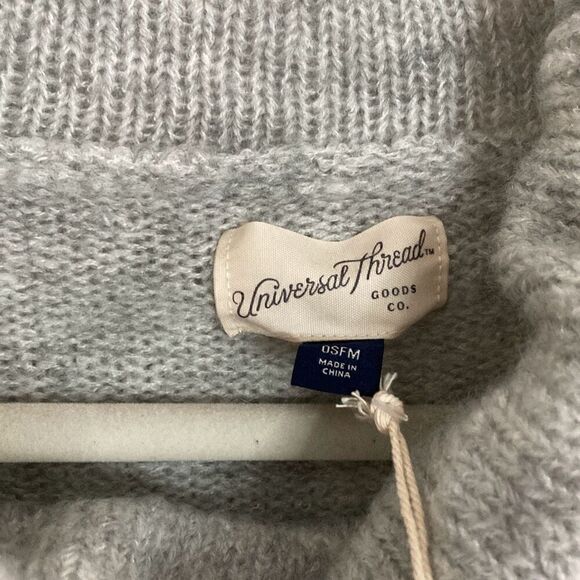 Universal Thread Funnel Neck Pullover Poncho Sweater Shawl Light Gray one size f - Picture 3 of 5